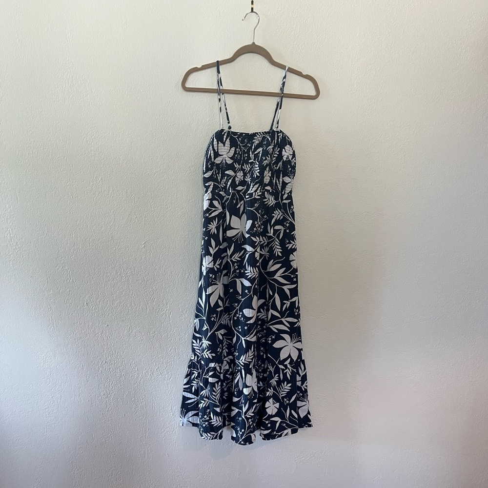 Loft blue floral maxi dress